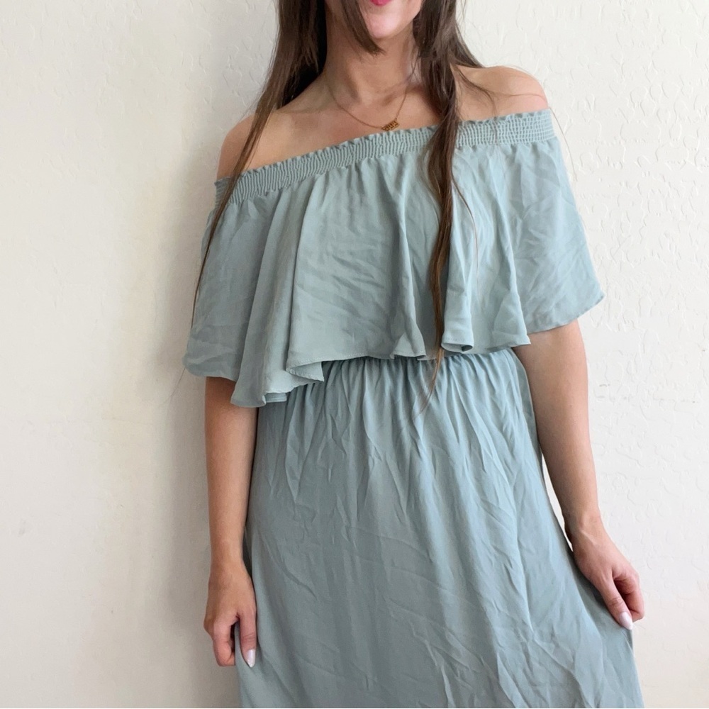 Show Me Your Mumu Hacienda Maxi Dress in Silver Sage